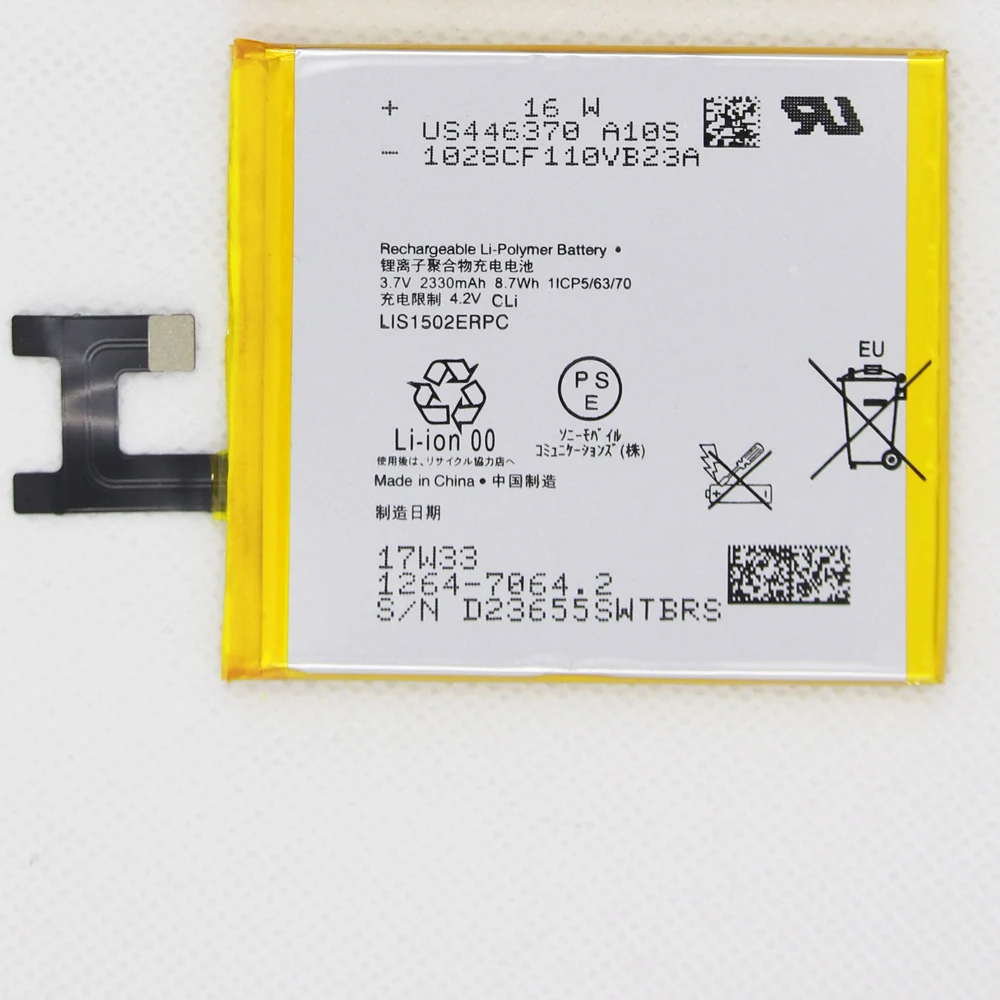 Аккумулятор 20 шт./лот LIS1502ERPC 2330 мАч для Sony Xperia Z L36h L36 c6602 C6603 S39H C2305 M2 S50H D2303 D2305 D2306
Аккумулятор 20 шт./лот LIS1502ERPC 2330 мАч для Sony Xperia Z L36h L36 c6602 C6603 S39H C2305 M2 S50H D2303 D2305 D2306