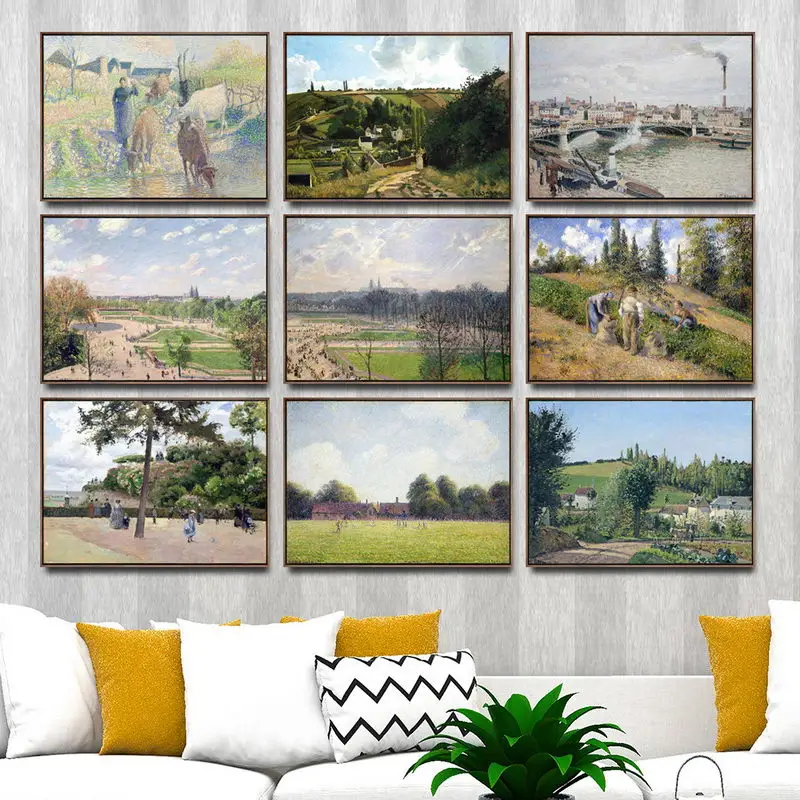 

Украшение дома художественные настенные картины для гостиной холст с печатью постера печати Paintingsn французский Camille Pissarro Seine River