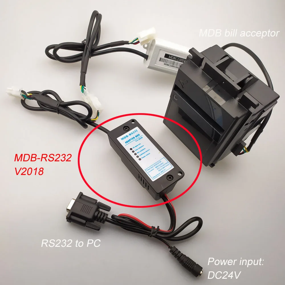 New V2018 MDB-R232 With BV20 bill acceptor for MDB development kits / BV20 Bill Validator plus MDB to PC adapter
New V2018 MDB-R232 With BV20 bill acceptor for MDB development kits / BV20 Bill Validator plus MDB to PC adapter