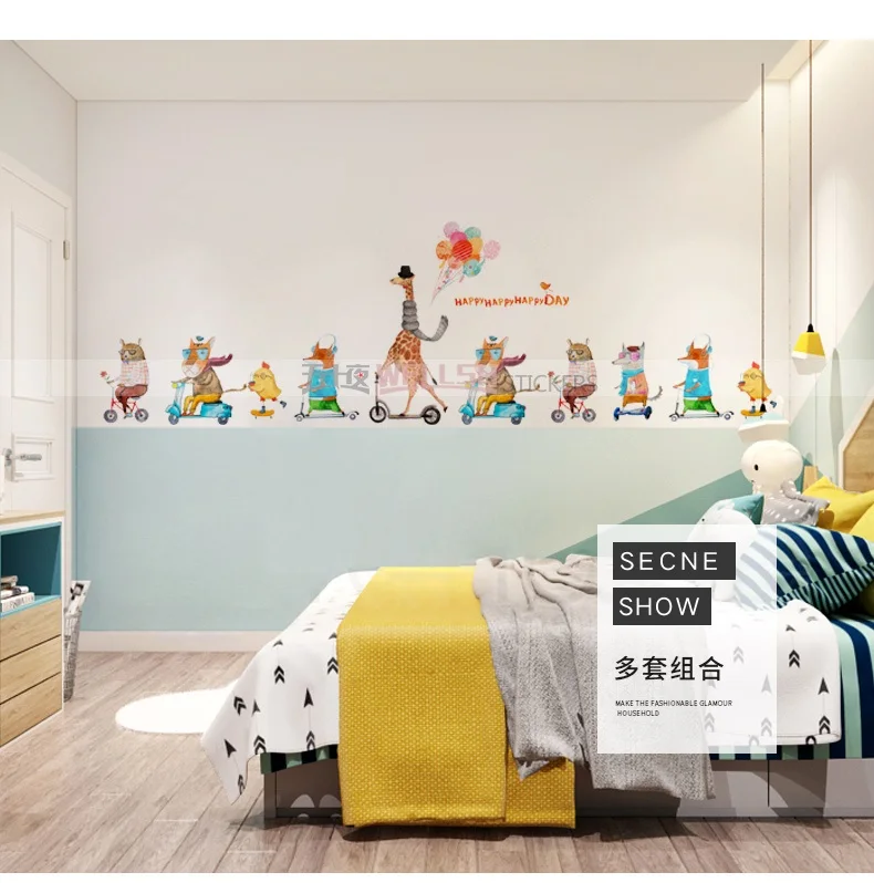 EWAYS Cartoon Animals Wall Stickers DIY Children Mural Decals for Kids Rooms Baby Bedroom Wardrobe Door Decoration
EWAYS Cartoon Animals Wall Stickers DIY Children Mural Decals for Kids Rooms Baby Bedroom Wardrobe Door Decoration