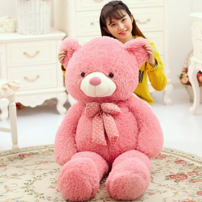 huge 150cm pink bear plush toy , bowtie teddy bear doll soft hugging pillow ,birthday gift, Xmas gift d2315