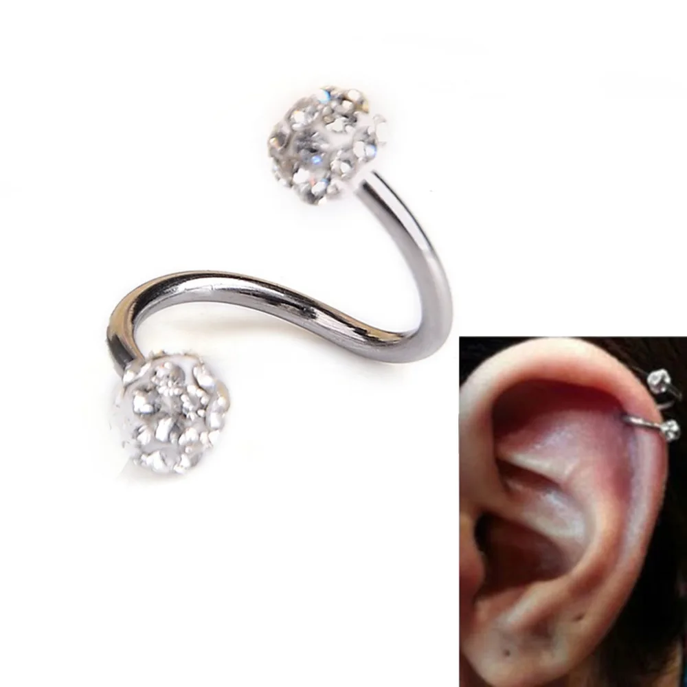 1 Pc Stainless Steel Twist Helix Cartilage Earring Piercing Crystal Rhinestone Balls Nose Lip Ring And Studs Body Jewelry
1 Pc Stainless Steel Twist Helix Cartilage Earring Piercing Crystal Rhinestone Balls Nose Lip Ring And Studs Body Jewelry