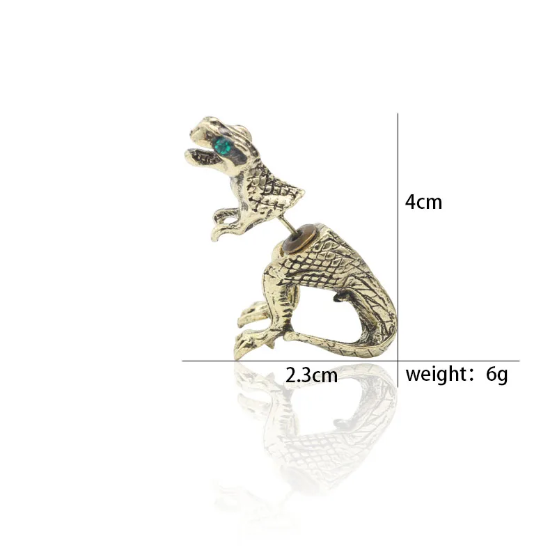 Fashion Three-Dimensional Animal Dinosaur Earrings Exaggerated Puncture Earrings 6 Colors Metal Dinosaur Earrings Jewelry Gift
Fashion Three-Dimensional Animal Dinosaur Earrings Exaggerated Puncture Earrings 6 Colors Metal Dinosaur Earrings Jewelry Gift