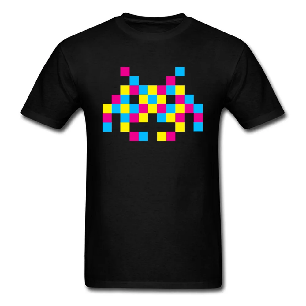 Персонализированная футболка Faddish CMYK Android Robot Invader 100% хлопчатобумажная для мальчиков забавная с коротким