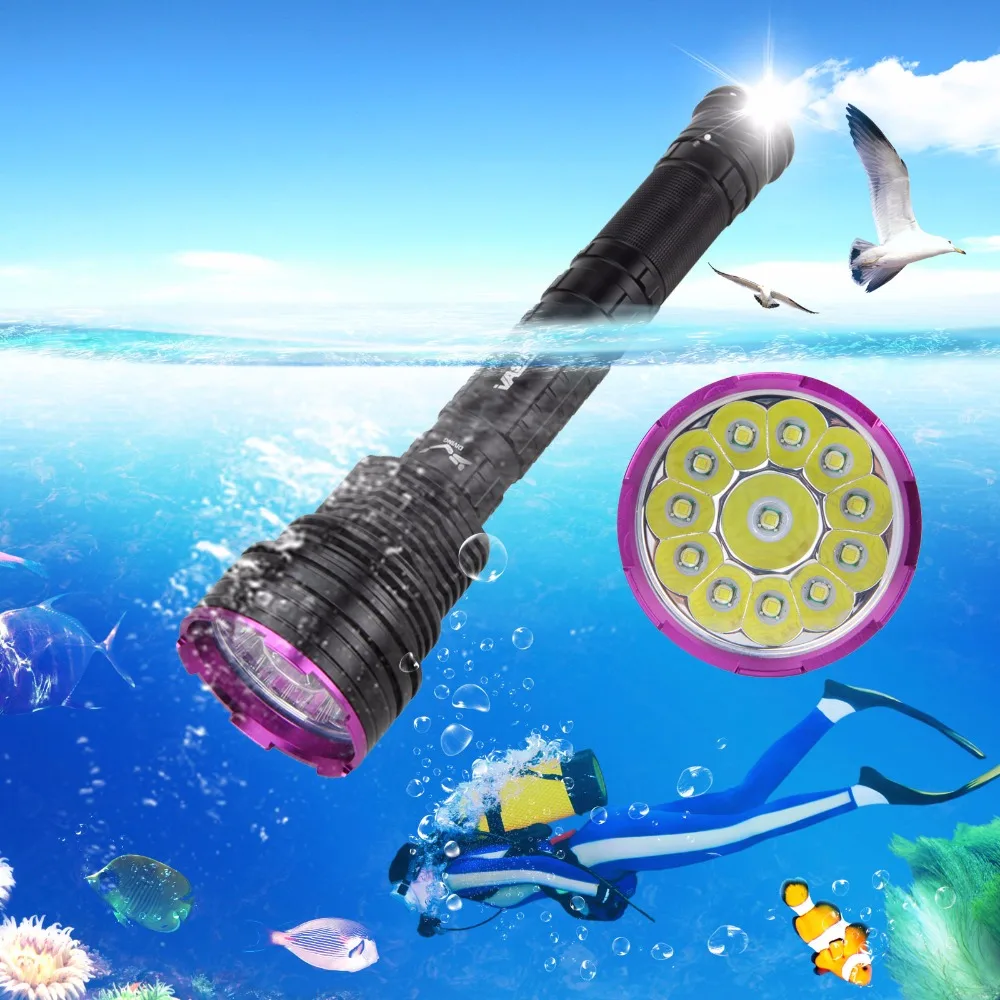 Dive 30000LM 12*XML T6 LED Waterproof 100m Diving Scuba Flashlight Torch PCB with 18650 Battery +Charger
Dive 30000LM 12*XML T6 LED Waterproof 100m Diving Scuba Flashlight Torch PCB with 18650 Battery +Charger