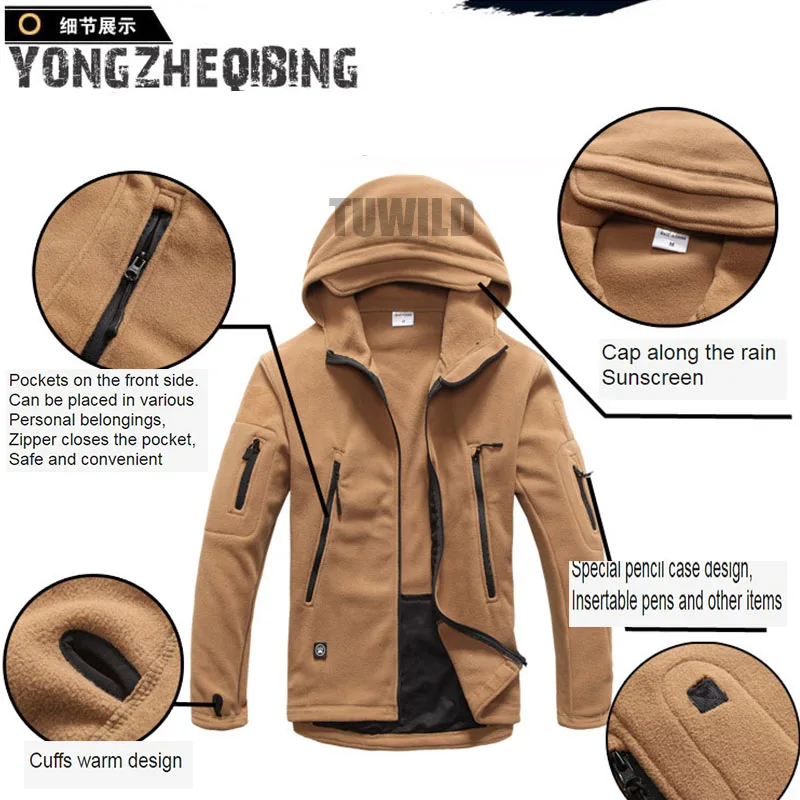 High quality TAD shark soft shell warm tactical jacket, outdoor windproof liner fleece warm wool free shipping size S-XXL
High quality TAD shark soft shell warm tactical jacket, outdoor windproof liner fleece warm wool free shipping size S-XXL