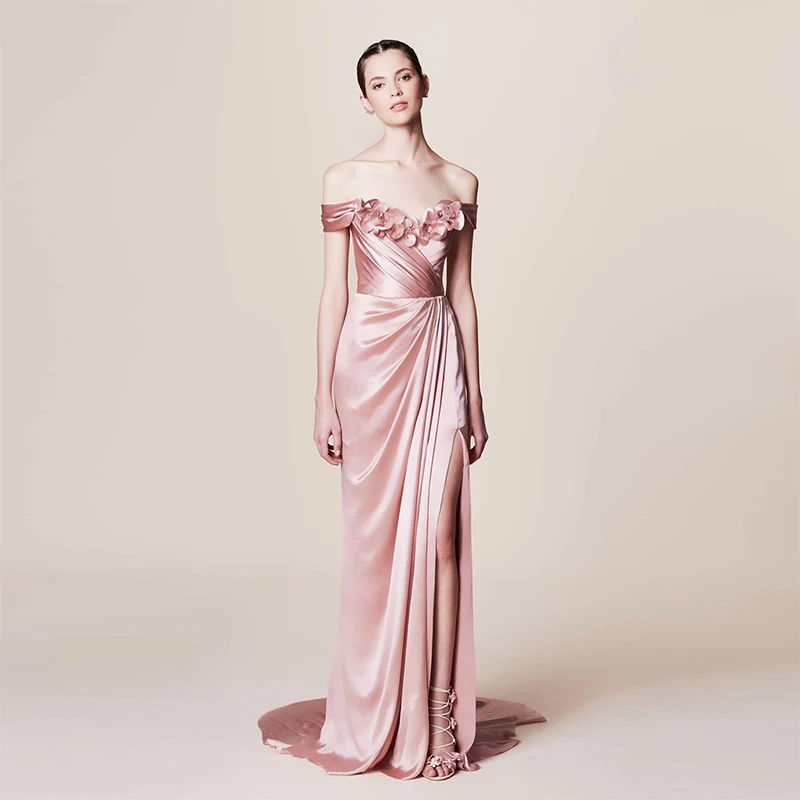 2019 Off the shoulder Evening Dress Slit side Stain Evening Gown Sexy Formal Dress Custom Made Vestidos De Fiesta De Noche
2019 Off the shoulder Evening Dress Slit side Stain Evening Gown Sexy Formal Dress Custom Made Vestidos De Fiesta De Noche