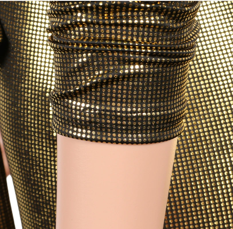 Women Gold Shining V-Neck Outfits Jumpsuits Long Sleeve Bodycon Bandage Sashes Sexy Rompers Night Club Jumpsuits
Women Gold Shining V-Neck Outfits Jumpsuits Long Sleeve Bodycon Bandage Sashes Sexy Rompers Night Club Jumpsuits