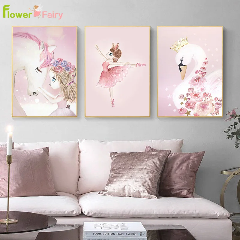 Unicorn Princess Swan Cartoon Cuadros Wall Art Canvas Painting Nursery Nordic Poster Wall Pictures For Living Room Unframed
Unicorn Princess Swan Cartoon Cuadros Wall Art Canvas Painting Nursery Nordic Poster Wall Pictures For Living Room Unframed