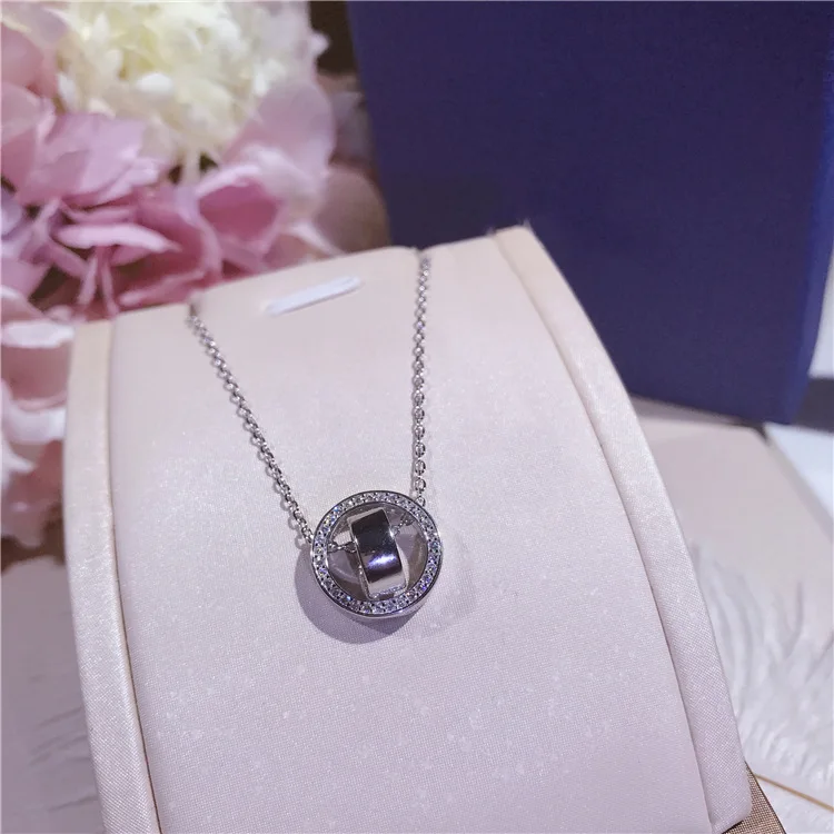 Hot Fashion Designer Double Circle Zircon Decorative Pendant Real 925 Sterling Silver Women Statement Necklace Trendy Collar
Hot Fashion Designer Double Circle Zircon Decorative Pendant Real 925 Sterling Silver Women Statement Necklace Trendy Collar