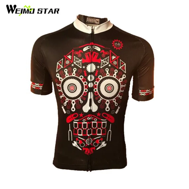 

Weimostar Red Skull Cycling Jersey Men Summer Breathable mtb Bike Jersey 2018 pro Short Sleeve Downhill Bicycle Clothing Maillot
