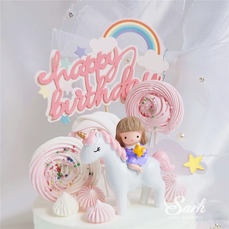 Ins Rainbow Unicorn Girl Cake Topper Star Moon Decoration Happy Birthday Valentine's Day Decorations For Baking Cute Gifts
Ins Rainbow Unicorn Girl Cake Topper Star Moon Decoration Happy Birthday Valentine's Day Decorations For Baking Cute Gifts