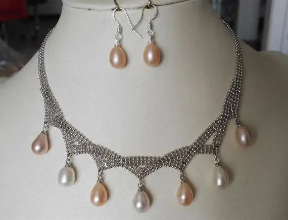New Arriver Pearl Jewellery Cultured Pink Gray White Freshwater Pearl Necklace Earrings Jewellery Set
New Arriver Pearl Jewellery Cultured Pink Gray White Freshwater Pearl Necklace Earrings Jewellery Set