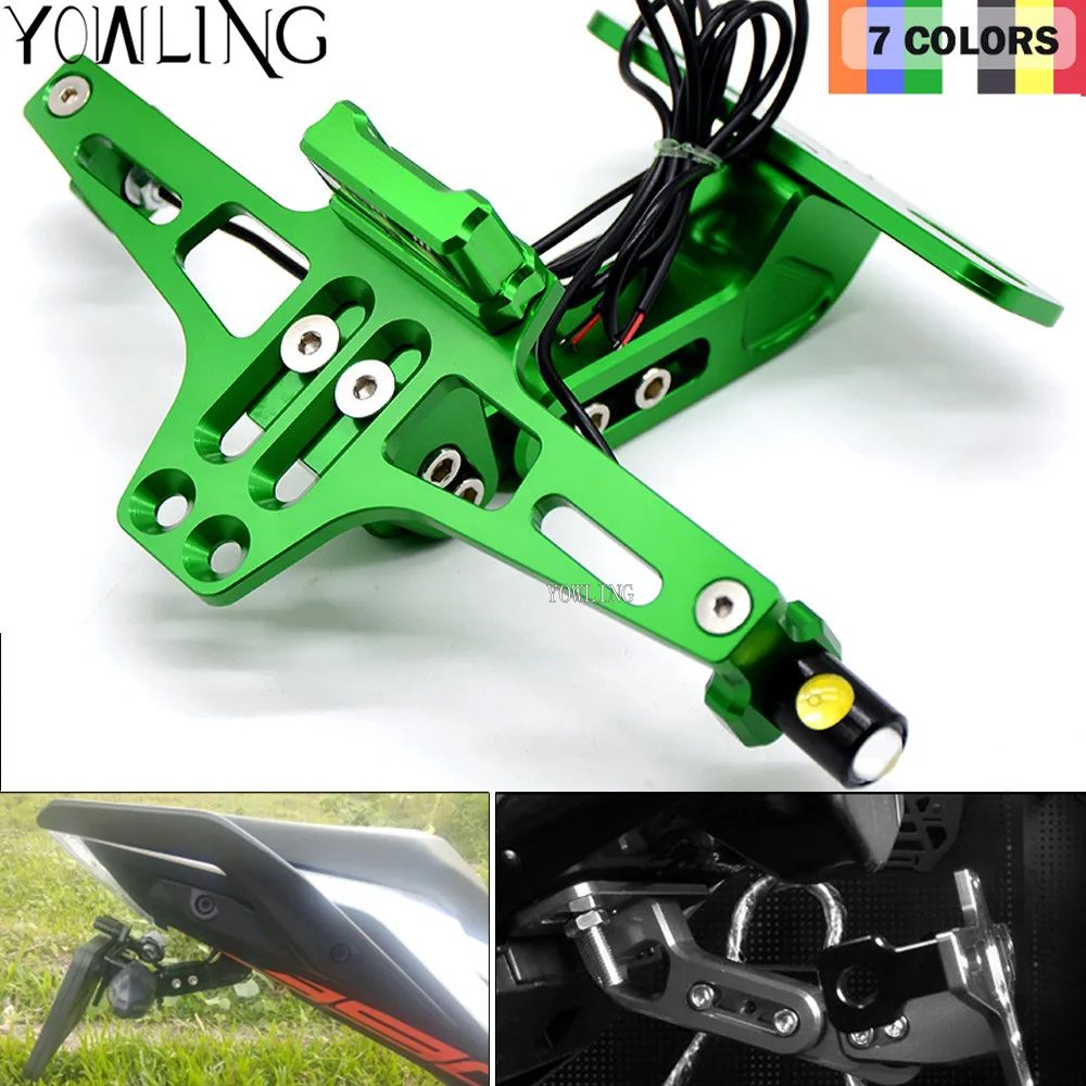 Motorcycle Accessories CNC Rear License Plate Mount Holder with LED Light For Kawasaki VERSYS 1000 VULCAN/S 650cc Z800 Z 1000SX
Motorcycle Accessories CNC Rear License Plate Mount Holder with LED Light For Kawasaki VERSYS 1000 VULCAN/S 650cc Z800 Z 1000SX