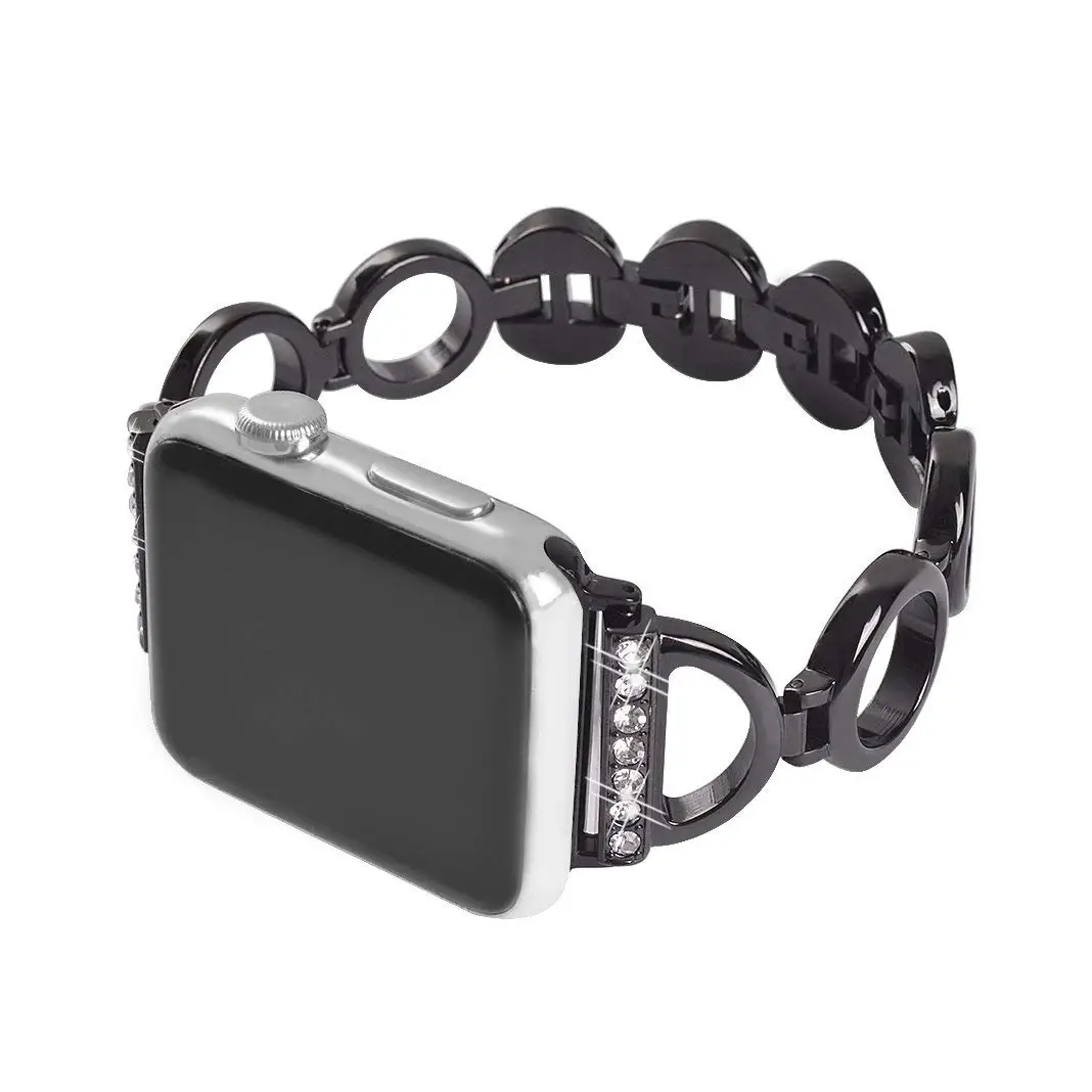 Стразы женские часы со стразами браслет для Apple Watch группа 1/2/3 круглый ремешок из