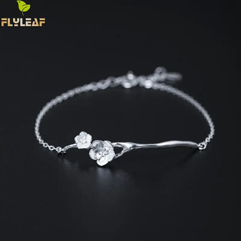 925 Sterling Silver Branch Plum Flowers Charm Bracelets Women Vintage Style Lady fine Jewelry Flyleaf
925 Sterling Silver Branch Plum Flowers Charm Bracelets Women Vintage Style Lady fine Jewelry Flyleaf