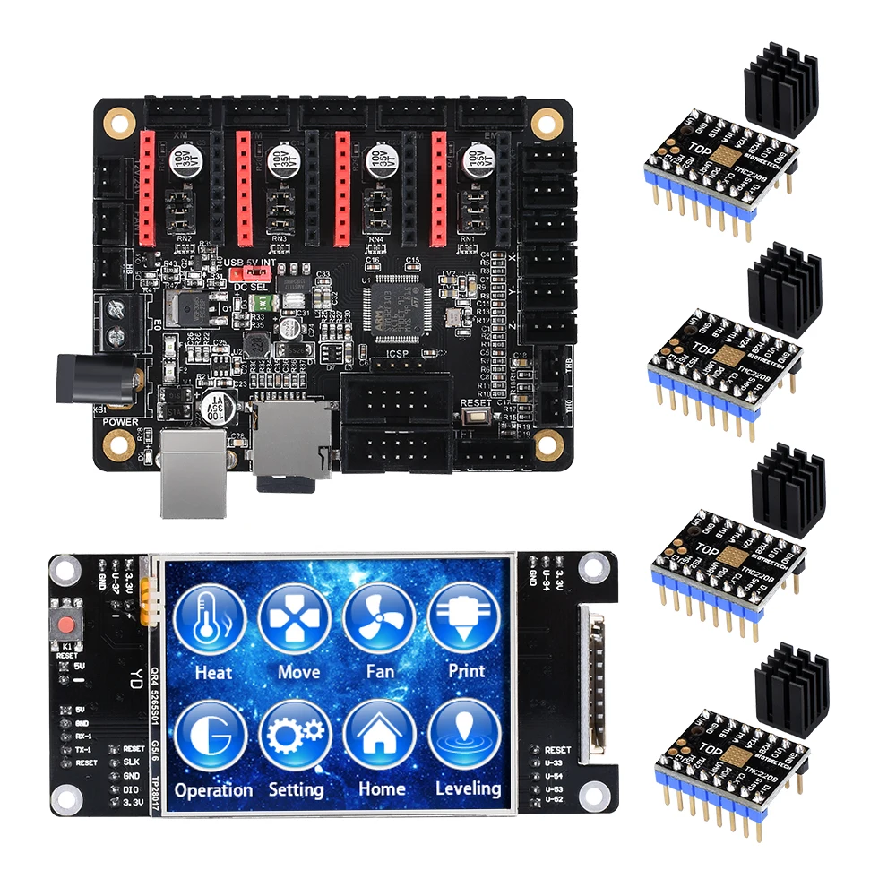 Материнская плата BIGTREETECH SKR MiNi V1.1, 32-битная материнская плата с двойной осью Z, TMC2208 TMC2130 TFT 2,8 сенсорный экран для 3D принтера
Материнская плата BIGTREETECH SKR MiNi V1.1, 32-битная материнская плата с двойной осью Z, TMC2208 TMC2130 TFT 2,8 сенсорный экран для 3D принтера