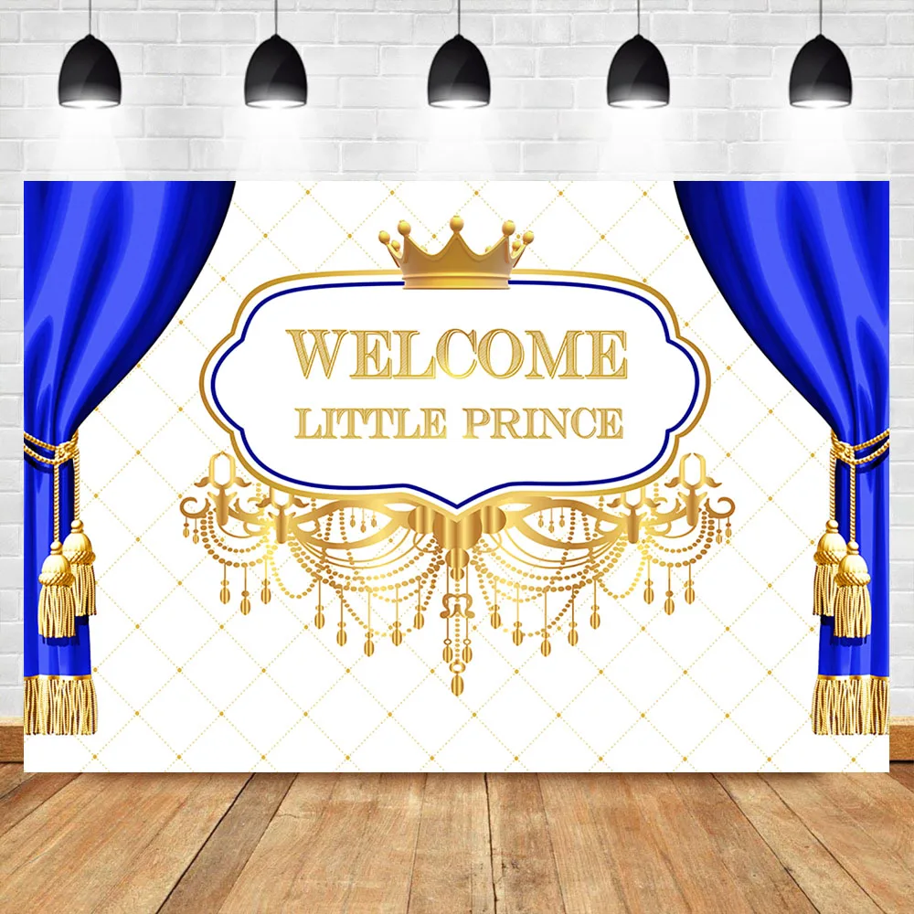 Фотофоны NeoBack Royal Baby Shower фотография добро пожаловать Маленький принц Сапфировая