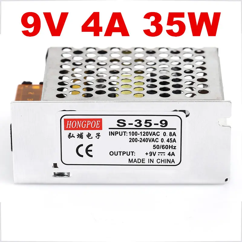 Best quality 9V 4A 35W Switching Power Supply Driver for LED Strip AC 100-240V Input to DC 9V
Best quality 9V 4A 35W Switching Power Supply Driver for LED Strip AC 100-240V Input to DC 9V