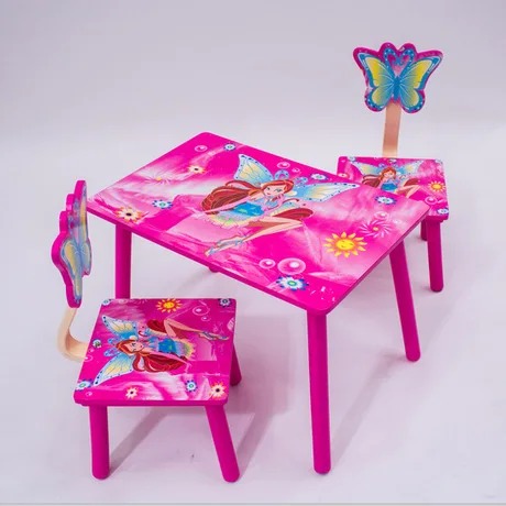 Набор детской мебели один стол + два стула деревянные детские стулья и учебный