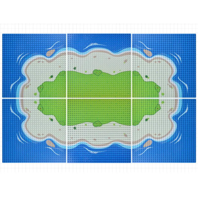 Базовая пластина для строительных блоков Морской остров 32x32 мм|Блочные