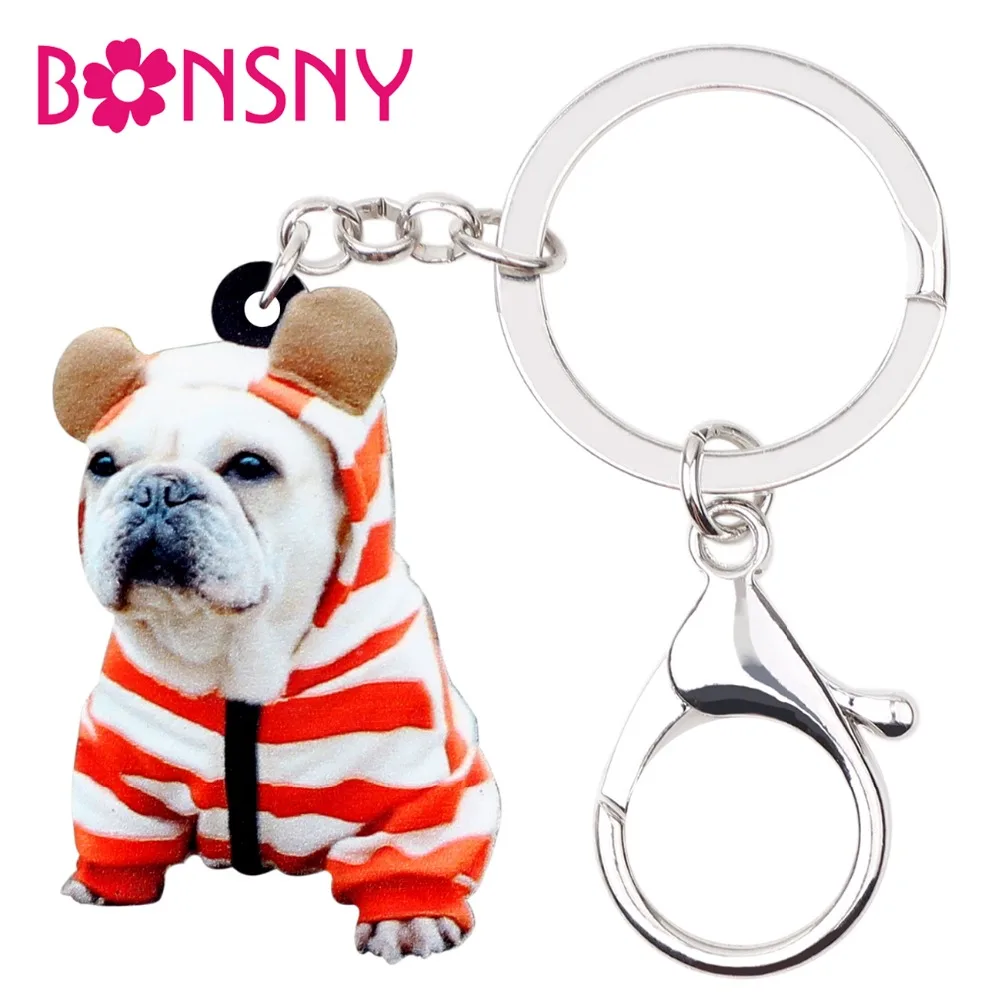 Bonsny Acrylic Sweet French Bulldog Pug Dog Key Chains Keychain Rings Anime Animal Jewelry For Women Girl Handbag Car Charms Pet
Bonsny Acrylic Sweet French Bulldog Pug Dog Key Chains Keychain Rings Anime Animal Jewelry For Women Girl Handbag Car Charms Pet