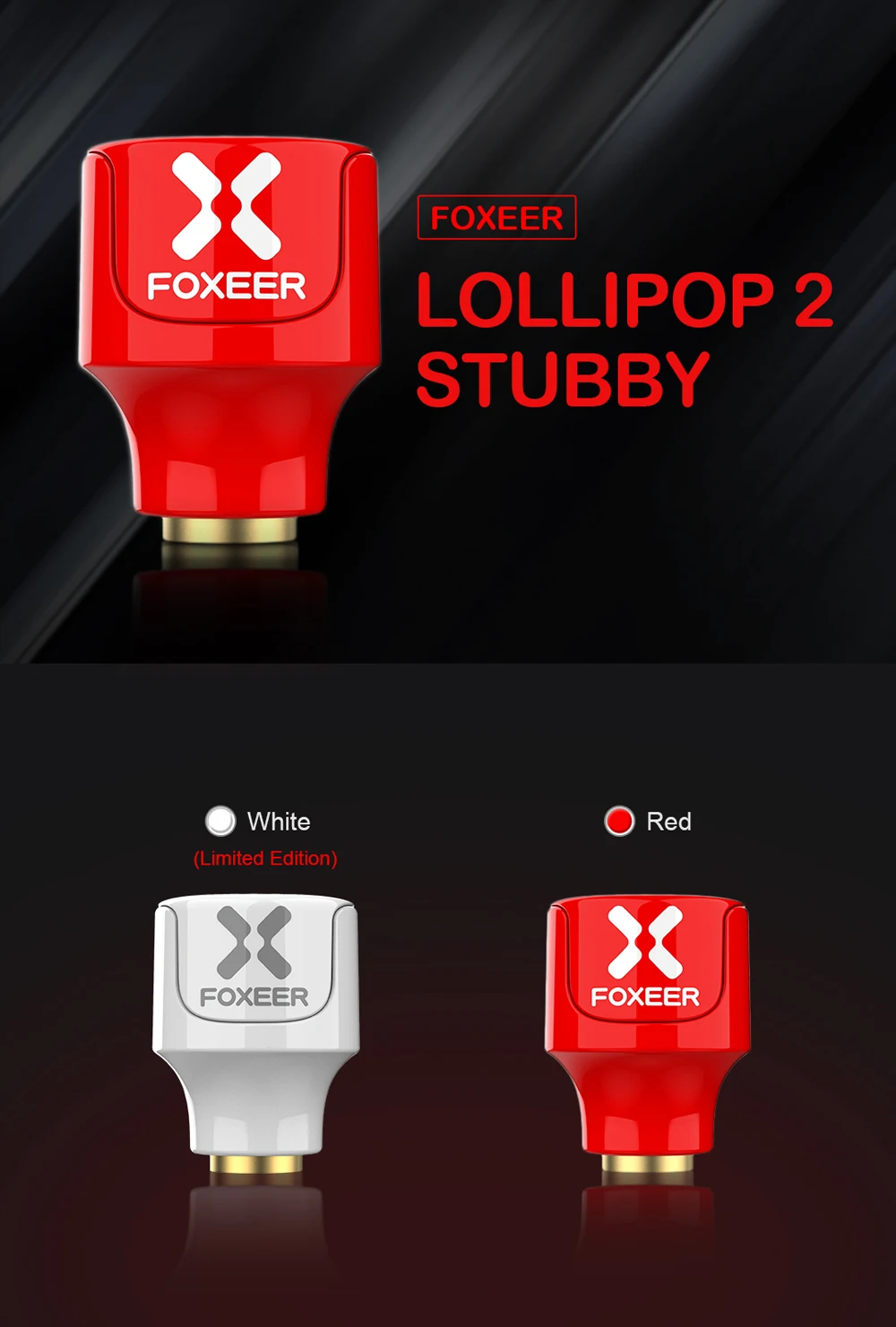 Антенна Foxeer lollipop 2 stubby 5 8g 2.3dbi rhcp lhcp 22 7 мм 4 fpv sma micro pilz empfanger антенна для racing drone |