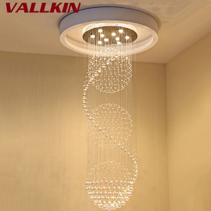 Modern K9 Crystal Chandeliers LED Spiral Stairs Crystal Ceiling Pendant Lamps Fixtures for Staircase Stair Hotel Mall Living
Modern K9 Crystal Chandeliers LED Spiral Stairs Crystal Ceiling Pendant Lamps Fixtures for Staircase Stair Hotel Mall Living