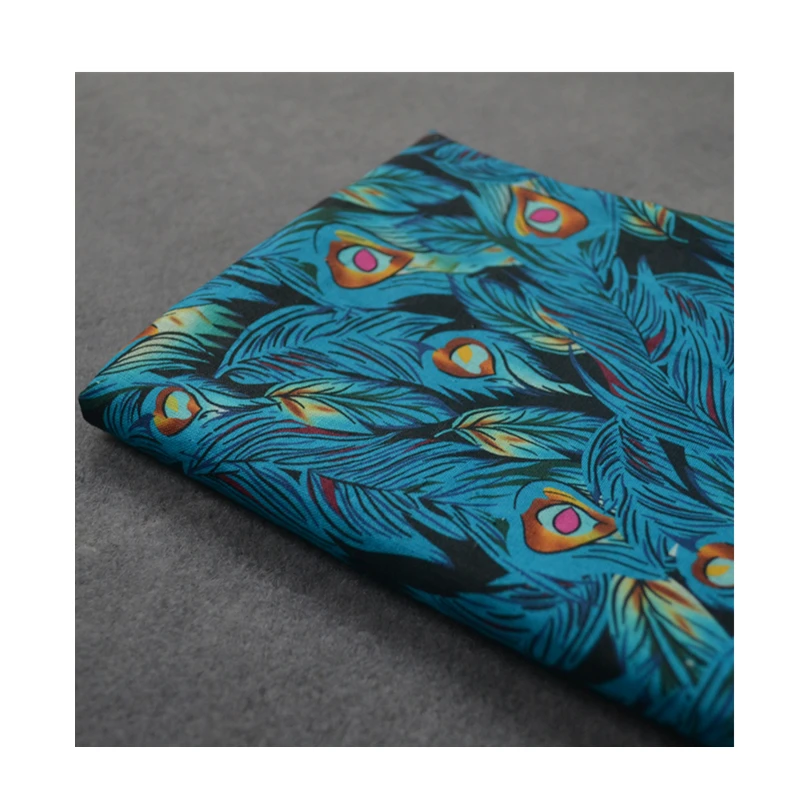 High quality ramie cotton fabric Thin style in summer patchwork Peacock feather fabrics High-end dresses and gowns tissus
High quality ramie cotton fabric Thin style in summer patchwork Peacock feather fabrics High-end dresses and gowns tissus
