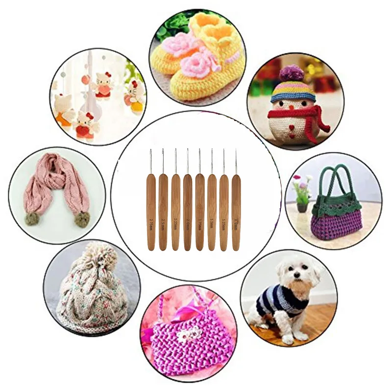 8pcs/set Bamboo Crochet Hooks 1.0-2.7mm Mix Size Yarn Weave Knitting Needles &Crochet Needles Set For Women DIY Knitting Tool
8pcs/set Bamboo Crochet Hooks 1.0-2.7mm Mix Size Yarn Weave Knitting Needles &Crochet Needles Set For Women DIY Knitting Tool
