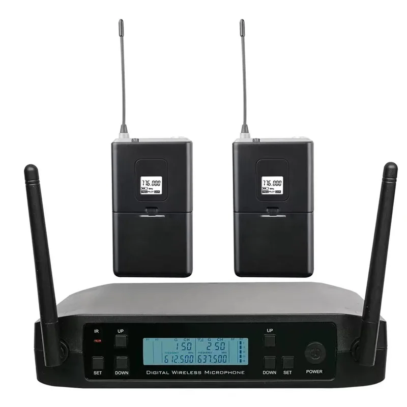 2 Channel Wireless Lavalier UHF Microphone System Lapel Collar bodypack Microfone for Singing Speech Teaching Church
2 Channel Wireless Lavalier UHF Microphone System Lapel Collar bodypack Microfone for Singing Speech Teaching Church