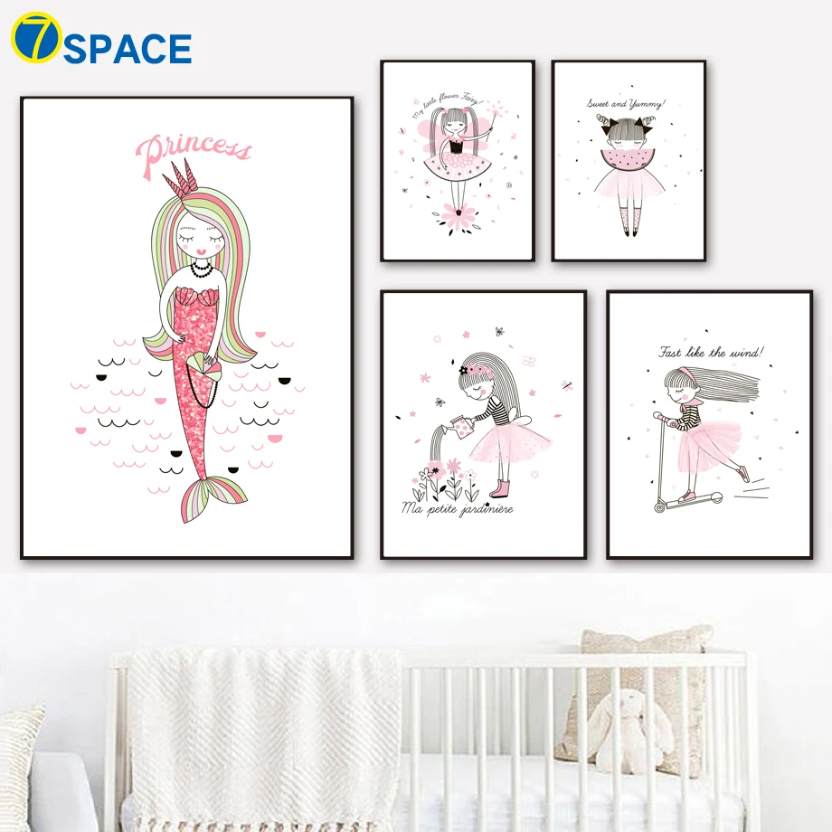 Cartoon Pink Girl Mermaid Princess Wall Art Canvas Painting Nordic Posters And Prints Canvas Art Wall Pictures Kids Room Decor
Cartoon Pink Girl Mermaid Princess Wall Art Canvas Painting Nordic Posters And Prints Canvas Art Wall Pictures Kids Room Decor