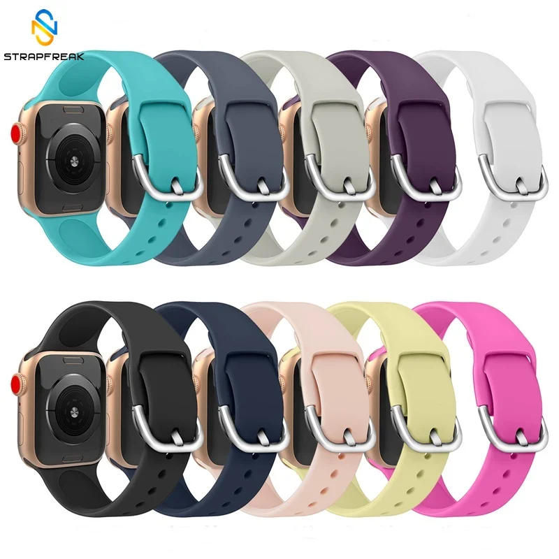 Спортивный силиконовый ремешок для Apple Watch 42 мм, 38 мм, 44 мм, 40 мм, серебристый ремешок с пряжкой для iwatch Series 3, 2, 1, 4
Спортивный силиконовый ремешок для Apple Watch 42 мм, 38 мм, 44 мм, 40 мм, серебристый ремешок с пряжкой для iwatch Series 3, 2, 1, 4
