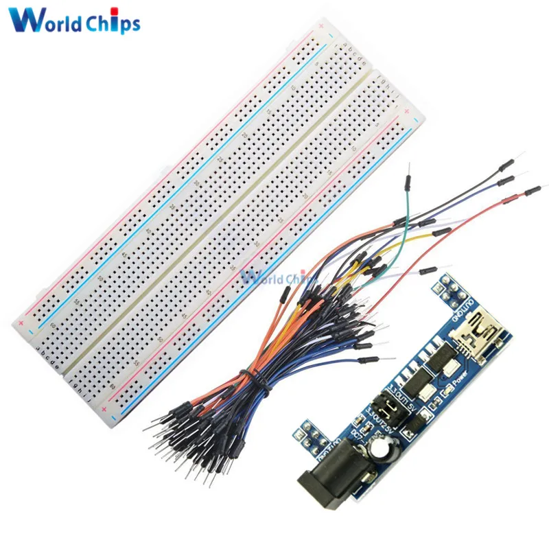 Модуль питания MB102 3 В 5 + макетная плата 830 точек Джампер кабели|breadboard point|breadboard