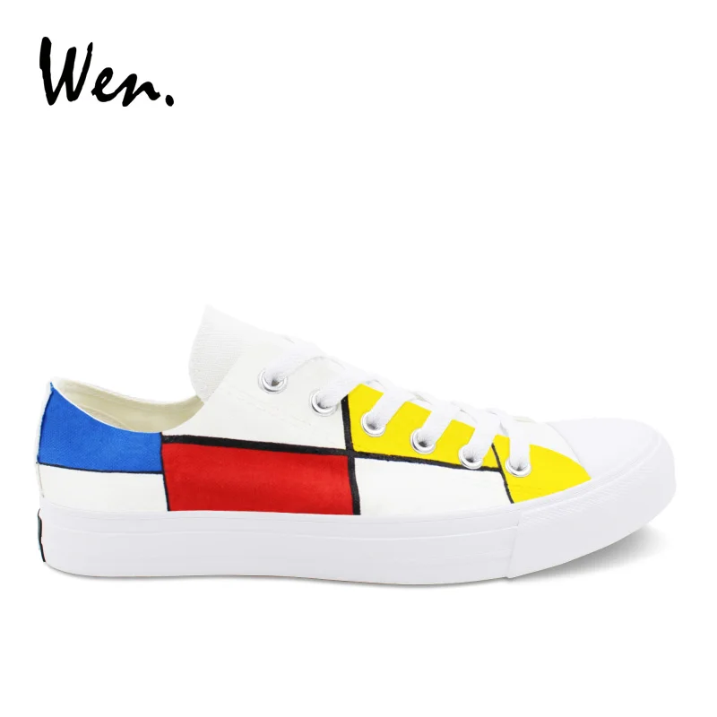 Wen Custom Men Casual Shoes Design Mondrian Hand Painted Color Matching Shoes Low-cut Canvas Sneakers Lacing Unisex Flat Sapato
Wen Custom Men Casual Shoes Design Mondrian Hand Painted Color Matching Shoes Low-cut Canvas Sneakers Lacing Unisex Flat Sapato