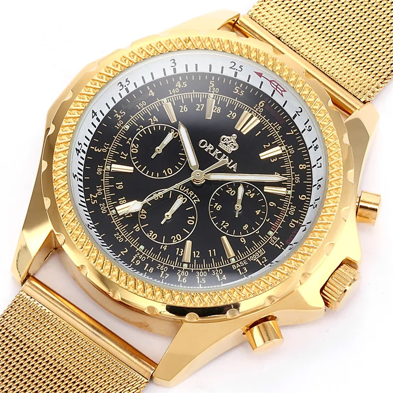 MG. ORKINA Montres Golden Stainless Steel Mesh Band MIYOTA JS20 Quartz Stopwatch Chronograph Watch Relogio Masculino Dourado
MG. ORKINA Montres Golden Stainless Steel Mesh Band MIYOTA JS20 Quartz Stopwatch Chronograph Watch Relogio Masculino Dourado