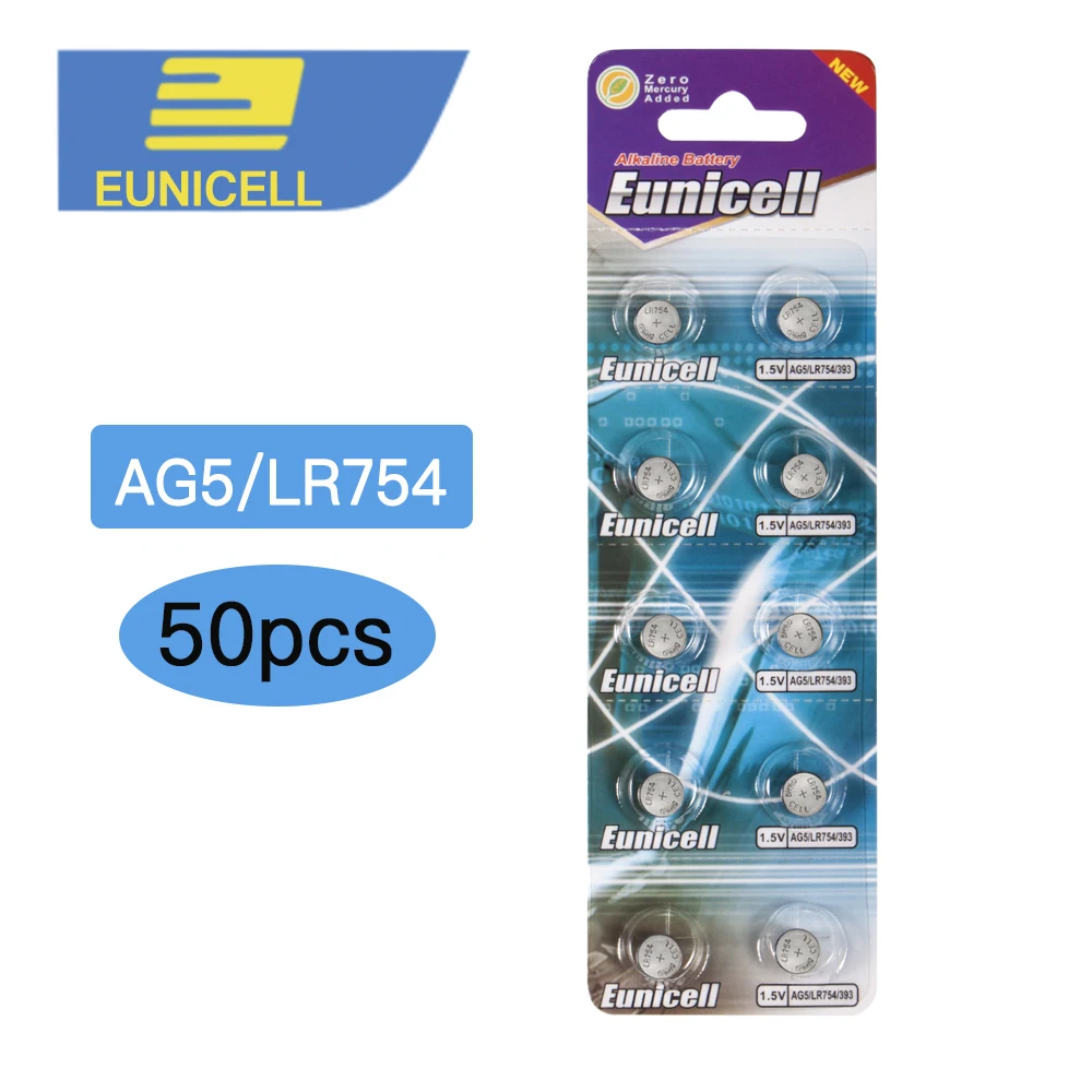 50pcs AG5 AG 5 G5 393A LR48 LR754 15 193 LR48 D309 399 1.55V 60mAh Button Cell Coin Batteries battery
50pcs AG5 AG 5 G5 393A LR48 LR754 15 193 LR48 D309 399 1.55V 60mAh Button Cell Coin Batteries battery