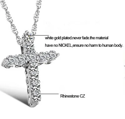 Модное посеребренное ожерелье с крестом Христа и Иисусом женское кулоном в виде