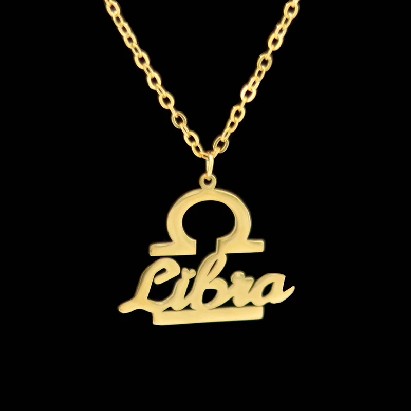 Stainless steel twelve constellation pendant necklace gold Libra letter necklace men and women jewelry Valentine's Day gift
Stainless steel twelve constellation pendant necklace gold Libra letter necklace men and women jewelry Valentine's Day gift