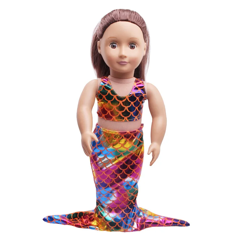 Doll clothes Fancy colorful mermaid tail Bikini swimsuit accessories fit 18 inch Girl doll and 43 cm baby doll c404
Doll clothes Fancy colorful mermaid tail Bikini swimsuit accessories fit 18 inch Girl doll and 43 cm baby doll c404