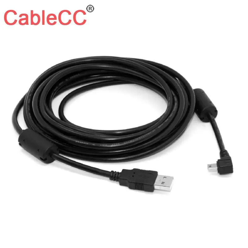

CY Xiwai Mini USB B Type 5pin Male Right Angled 90 Degree to USB 2.0 Male Data Cable 5M