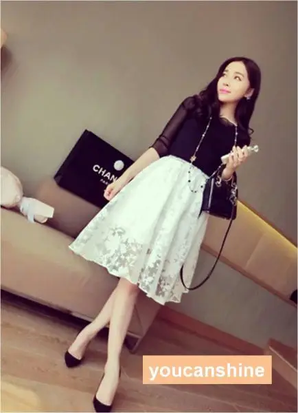 Женская шифоновая юбка-пачка до колен белая средней длины с высокой талией