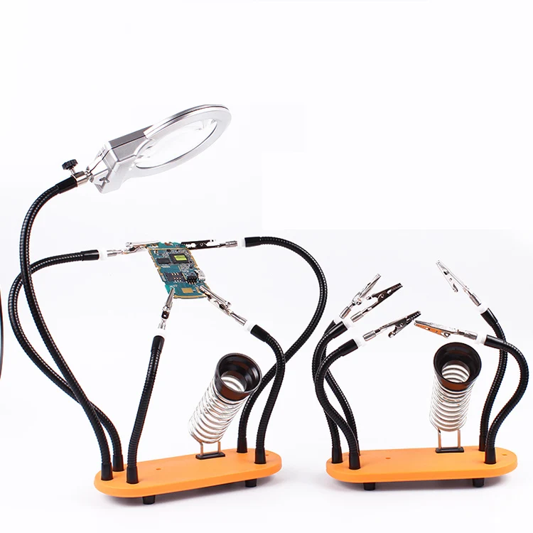Helping Hands Soldering Tool Third Pana Hand PCB Circuit Board Holder Stand with Magnifier Metal Flexible Arm Alligator Clip
Helping Hands Soldering Tool Third Pana Hand PCB Circuit Board Holder Stand with Magnifier Metal Flexible Arm Alligator Clip