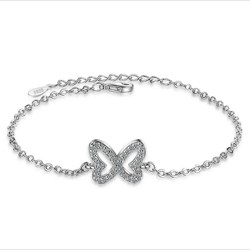LUKENI Trendy Crystal Butterfly Women Bracelets Jewelry Top Quality Female 925 Sterling Silver Anklets Accessories Hot Lady Gift
LUKENI Trendy Crystal Butterfly Women Bracelets Jewelry Top Quality Female 925 Sterling Silver Anklets Accessories Hot Lady Gift