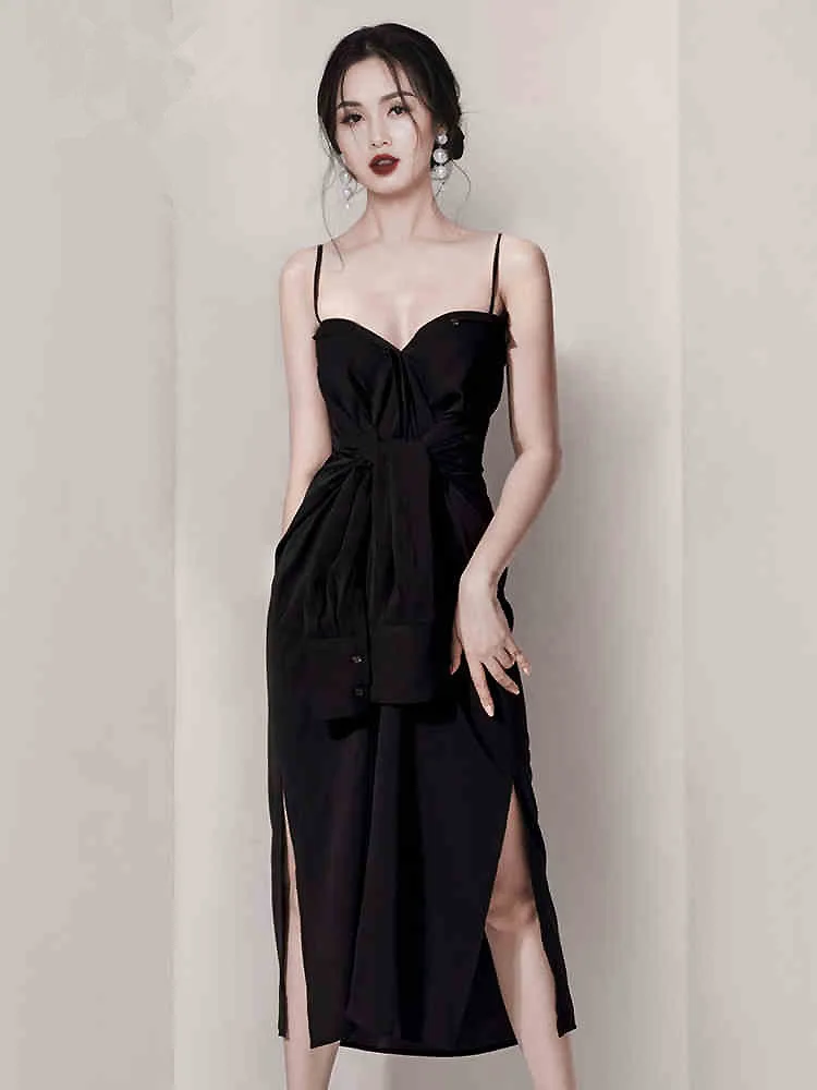 2019 Summer Bandage Sexy Party Vintage Dress Vestidos Straight Split Shirt Dresses Black Spaghetti Strap Strapless Women Dress
2019 Summer Bandage Sexy Party Vintage Dress Vestidos Straight Split Shirt Dresses Black Spaghetti Strap Strapless Women Dress