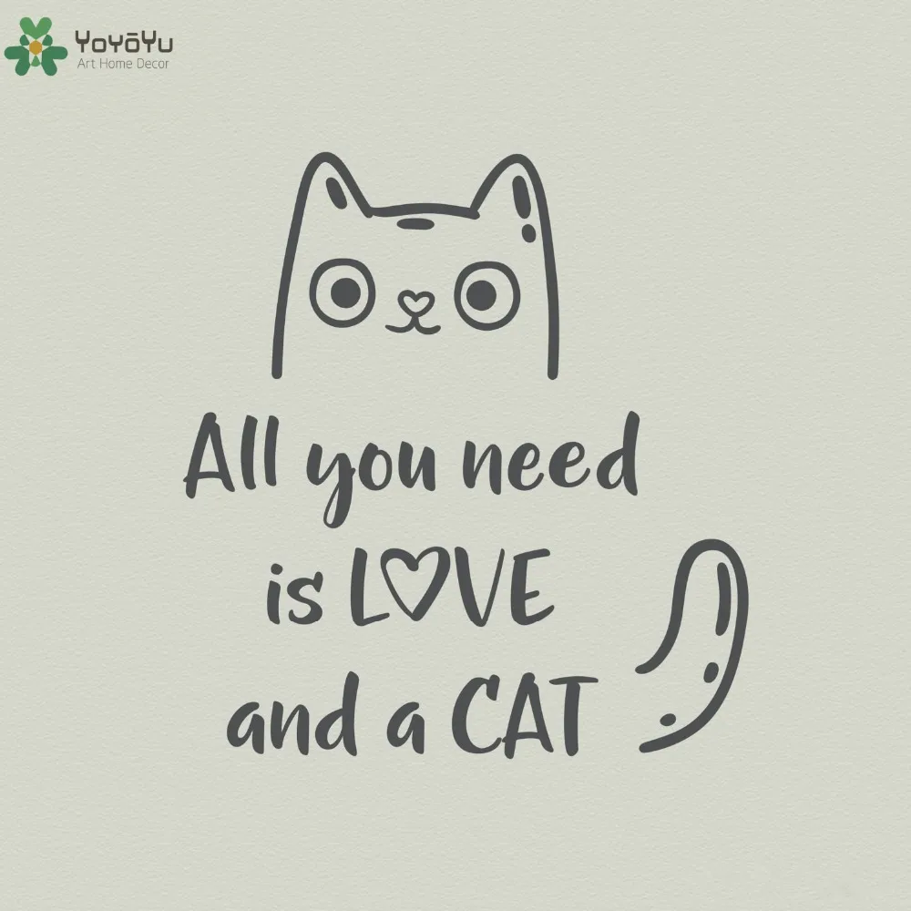 Animal Wall Decal Quotes All You Need Is Love And A Cat Vinyl Wall Stickers Livingrooms Art Mural Removable Home Decor DIY SY394
Animal Wall Decal Quotes All You Need Is Love And A Cat Vinyl Wall Stickers Livingrooms Art Mural Removable Home Decor DIY SY394