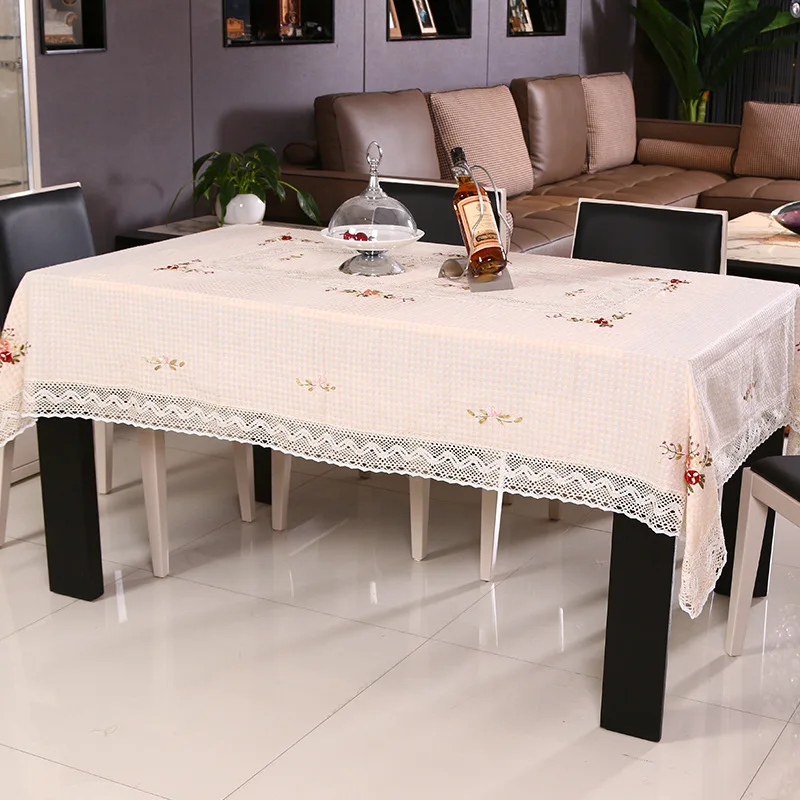 New Cotton Tablecloth Hollow Hem Silk Ribbon Floral Embroidery European Cover Washable Hollowed Table Cloth for Tea Table
New Cotton Tablecloth Hollow Hem Silk Ribbon Floral Embroidery European Cover Washable Hollowed Table Cloth for Tea Table