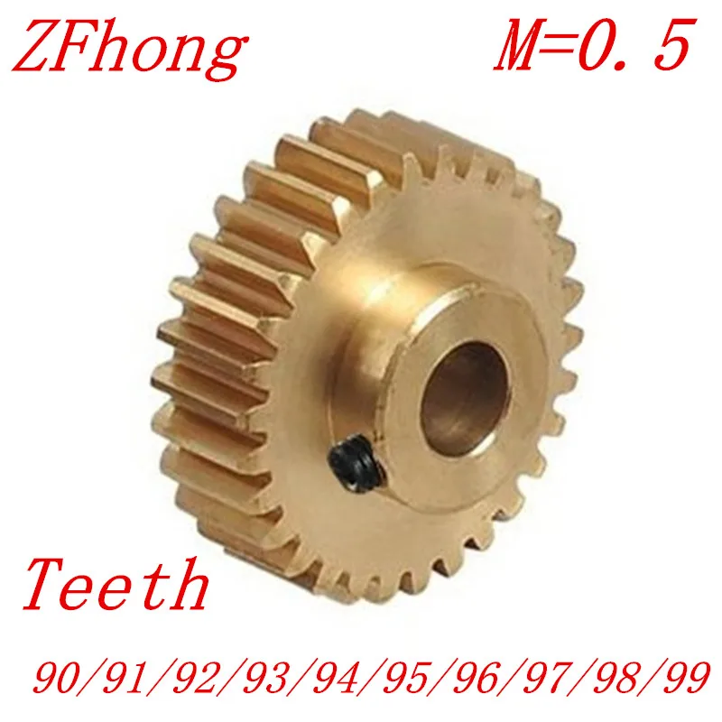 

2PCS/LOT 0.5M 90 91 92 93 94 95 96 97 98 99 Teeth Brass Step Spur Gear CNC lathe machining parts