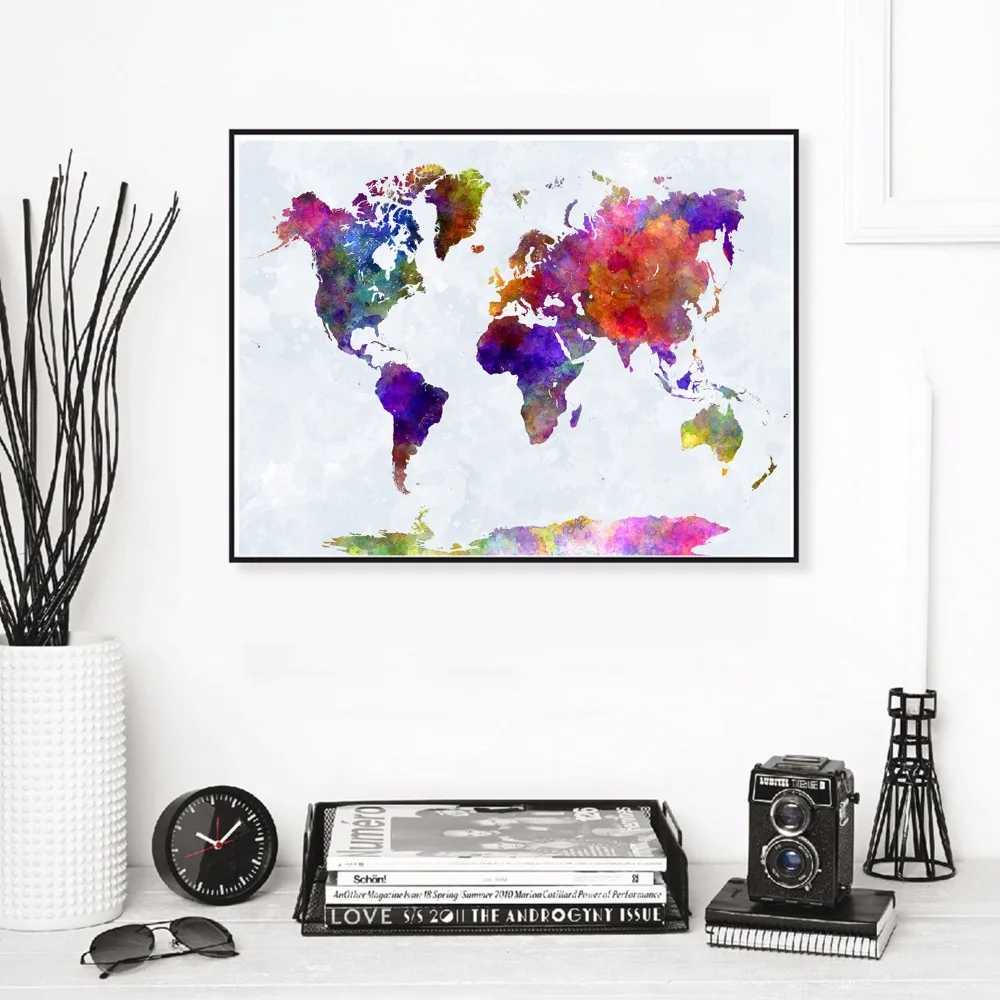 World Map Watercolor Canvas Art Print Painting Poster Wall Pictures For Living Room Home Decorative Bedroom Decor No Frame
World Map Watercolor Canvas Art Print Painting Poster Wall Pictures For Living Room Home Decorative Bedroom Decor No Frame