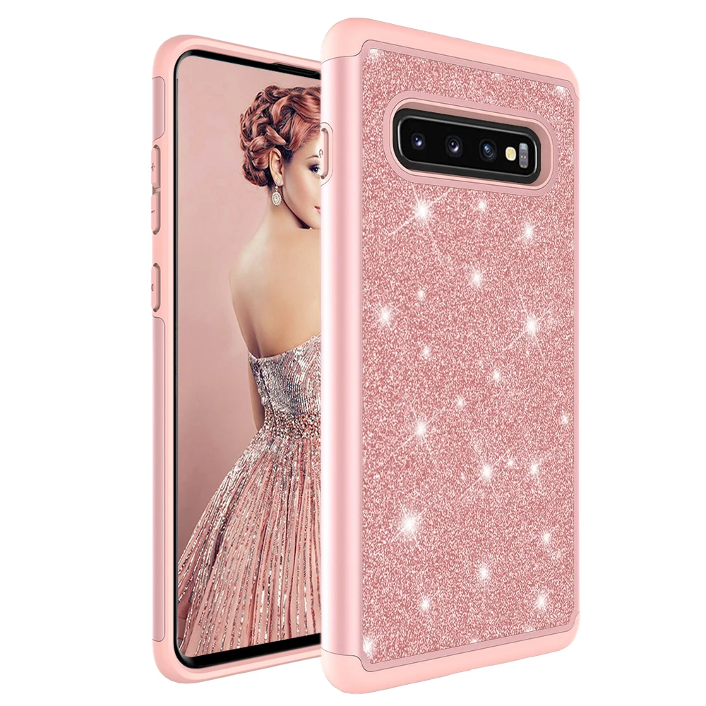 Противоударный защитный чехол для Samsung Galaxy S10 Plus S10E роскошный блестящий Блестящий
